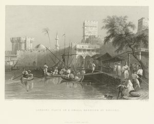 Luogo di sbarco in un piccolo porto a Rodi, 1837 da English School