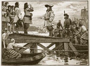 Sbarco del Maresciallo Schomberg a Carrickfergus, illustrazione da Cassells Illustrated History of England