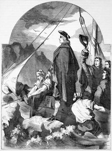 Sbarco del Cavaliere di San Giorgio in Scozia, illustrazione da 