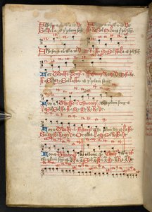 Lansdowne 763, f.112v, Un volume scritto su pergamena nel XV secolo, contenente antichi e interessanti trattati di musica di diversi autori da English School