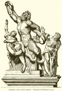 Laocoonte, il falso sacerdote. (Scolpito 3000 anni fa) (incisione)