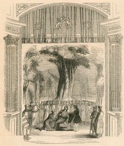 Ultima scena della commedia Re Giovanni, Teatro Drury Lane, Londra da English School
