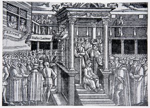 Latimer che predica davanti a Edoardo VI, illustrazione da The History of the Nation da English School