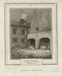 Leathersellers Hall, Bishopsgate Street. Demolito nel 1799 da English School