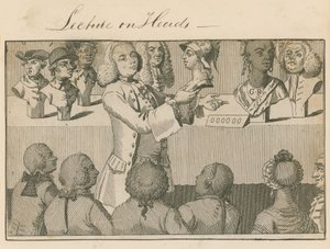 Lezione sulle teste, alla Long Room, di fronte a Sadlers Wells, il 20 giugno 1765
