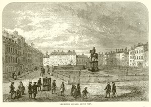 Leicester Square, intorno al 1750 da English School