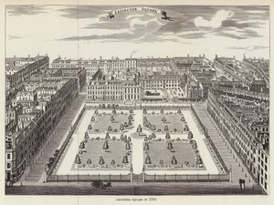 Leicester Square nel 1700 da English School