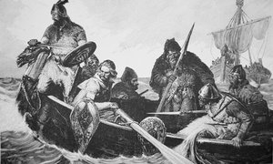 Leif Ericson scopre la costa di Vinland il Buono, probabilmente Terranova da English School