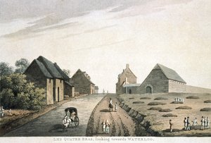 Les Quatre Bras, guardando verso Waterloo, pubblicato da R. Bowyer da English School