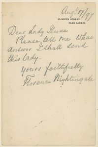 Lettera di Florence Nightingale