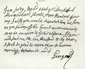 Lettera di Giorgio II al Duca di Newcastle, 1759, pubblicata in 