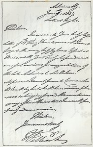 Lettera di Guglielmo IV a Lady Nelson, 1827, pubblicata in 