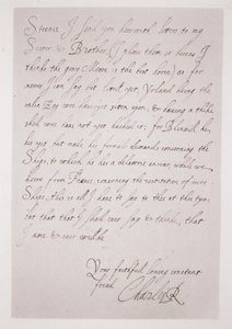 Lettera di Carlo I al duca di Buckingham da English School