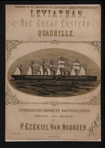Leviathan, il Great Eastern, copertina di spartito vittoriano da English School