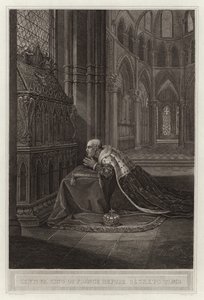 Luigi VII re di Francia davanti alla tomba di Beckett da English School