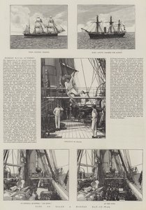Vita a Bordo di una Nave da Guerra Moderna (incisione) da English School