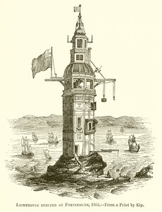 Faro Eretto a Portsmouth, 1665 da English School