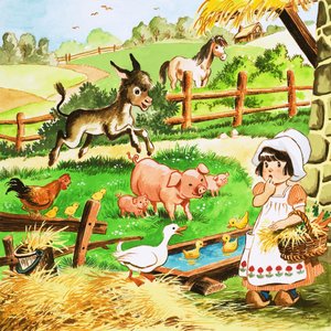 Bambina alla fattoria da English School
