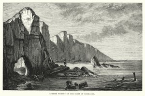 Pesca di aragoste sulla costa della Normandia (incisione)