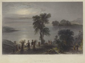 Lochmaben, Scozia (incisione colorata) da English School