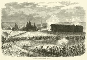 Batterie locomotive in azione, novembre 1870 da English School