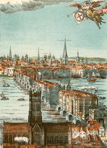 Ponte di Londra (incisione a colori) da English School