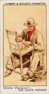 Personaggi di Londra: Il riparatore di sedie (litografia a colori)