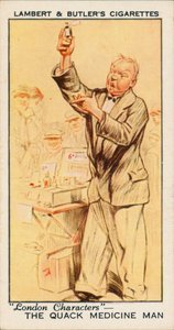 Personaggi di Londra: Il medico ciarlatano (litografia a colori) da English School