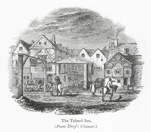 Club di Londra: Il Tabard Inn (incisione)