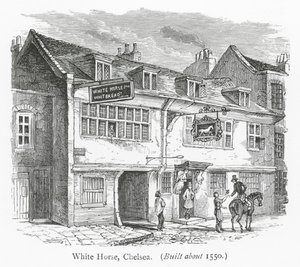 Club di Londra: White Horse, Chelsea (incisione) da English School