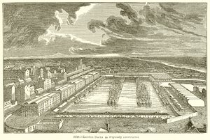 Docks di Londra come originariamente costruiti da English School