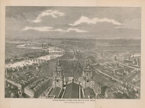 Traffico di Londra visto dalla cima della Cattedrale di St Paul da English School