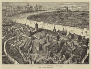 Londra e Westminster nel 1584 da English School
