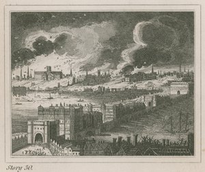 Londra durante il Grande Incendio da English School