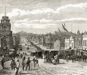 Guardando verso est lungo Bourke Street, Melbourne, c.1880, da 