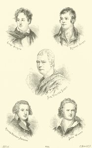 Lord Byron, Robert Burns, Sir Walter Scott, Richard Brinsley Sheridan, John Wilson da English School