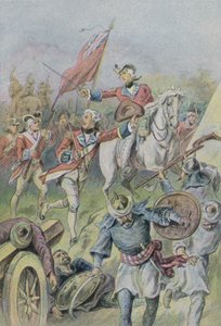 Lord Clive che comanda i britannici nella Battaglia di Plassey, India, 1757