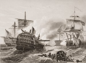 La Vittoria di Lord Howe sui Francesi, illustrazione da 