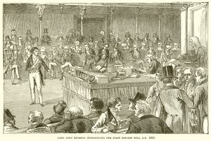 Lord John Russell che introduce il primo disegno di legge sulla riforma, A.D. 1831 da English School