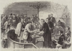 Lord Palmerston che consegna i premi alla South London Industrial Exhibition sabato scorso da English School