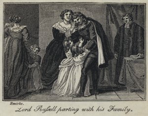 Lord Russell che si separa dalla sua famiglia (incisione) da English School