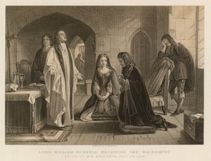 Lord William Russell riceve il sacramento prima della sua esecuzione, 21 luglio 1683 da English School