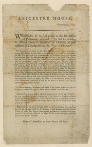 Lotteria per la dismissione del Museo di Sir Ashton Lever, 1784 da English School