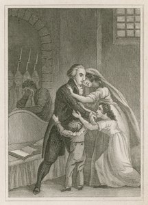 Luigi XVI di Francia che si congeda dalla sua famiglia, 1793 da English School