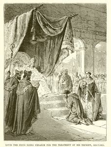 Ludovico il Pio fa penitenza per il trattamento del nipote, Bernardo da English School