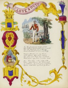Amore e Dovere, cartolina di San Valentino britannica da English School