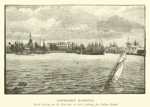 Porto di Lowestoft. Yacht verso l