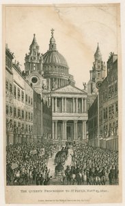 Ludgate Hill. La Processione della Regina a San Paolo, 29 novembre 1820 da English School