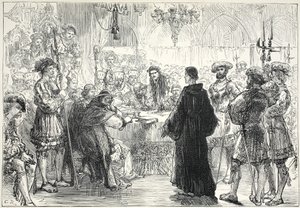 Lutero davanti alla Dieta di Worms, illustrazione da La storia del protestantesimo di James Aitken Wylie (1808-1890), pub. 1878