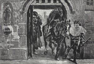 Lutero fugge da Augusta, illustrazione da La storia del protestantesimo di James Aitken Wylie (1808-1890), pub. 1878 da English School